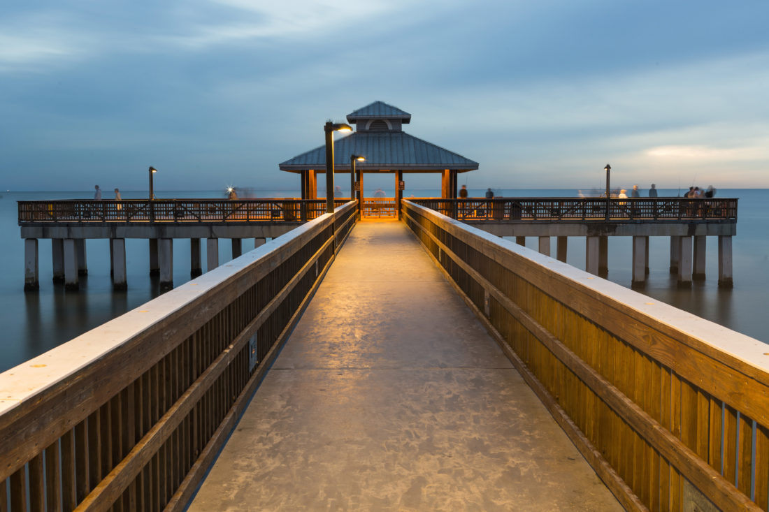 Evening light on the fishing pier in Fort Myers Beach Florida. - 772Living